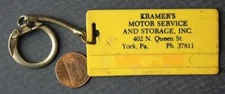 1950-60s Era York Pennsylvania Kramer's Gas Service Station & Garage keychain---