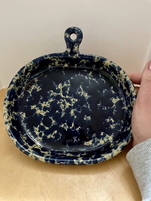 Vintage Bennington Potters Vermont 1897 David Gil Blue Agate Bistro Plate