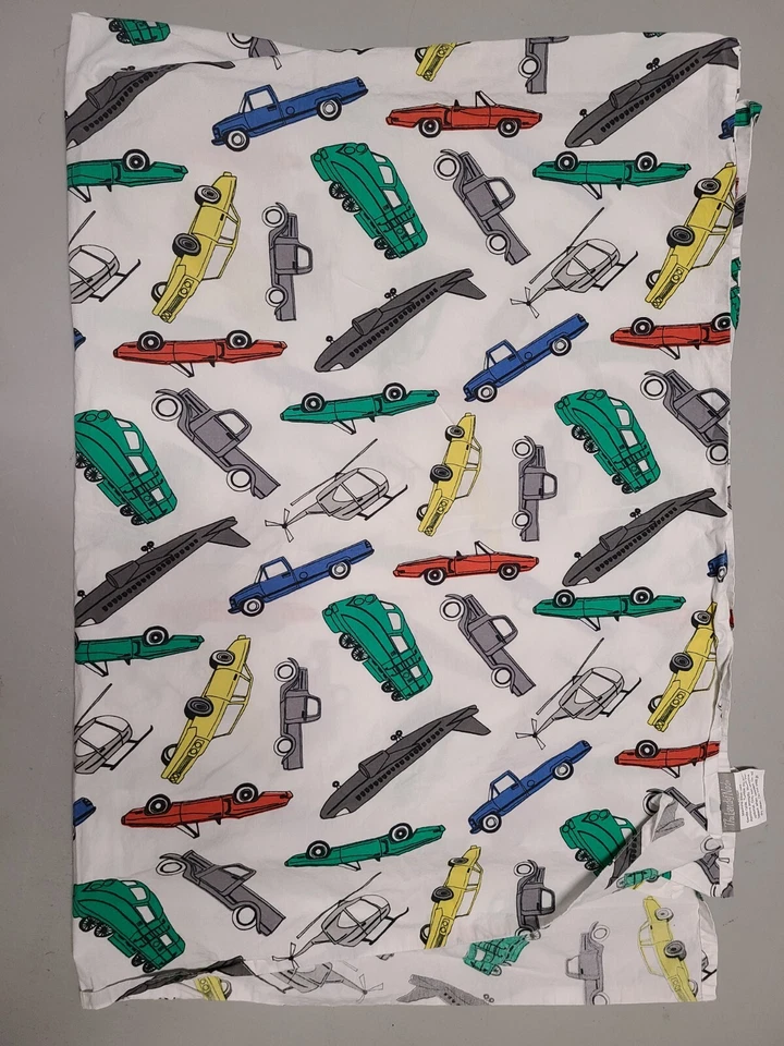 Land of Nod "Traffic Jam" Toddler Flat Sheet - Image 2 of 4