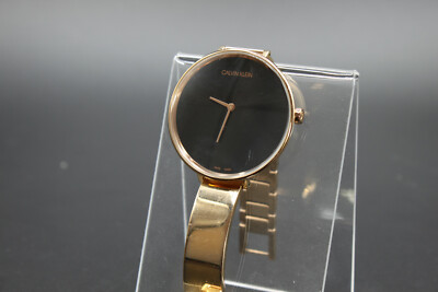 Calvin Klein K7A23641 Unisex Gold Quartz Watch Stainless Steel Strap Flip Clasp 