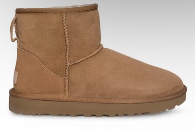UGG CLASSIC MINI II CHESTNUT WATER RESISTANT SUEDE ANKLE BOOTS WOMENS US 11/EK 9
