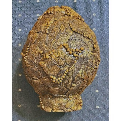 Local Artisan Crafted Textured Ceramic Art Vase, Nature Theme 10'' Tall