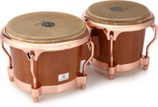 Latin Percussion Limited Cherry Bongos - Natural with Copper-plated Hardware