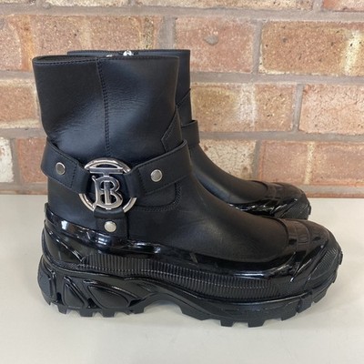Burberry Mallory Leder Stiefeletten UK Größe 4 EU Größe 37 Schwarz