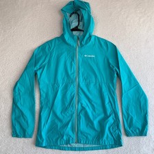 Columbia Windbreaker Jacket Girls XL 18/20 Full Zip Pockets Lightweight Teal