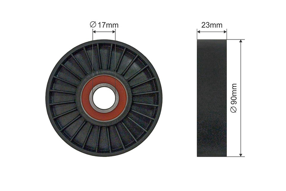 Fits NTY RNK-SA-006 V-RIBBED BELT PULLEY IDLER