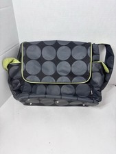 OiOi Diaper Bag Gray dots, green interior 14x14x14 Beautiful 