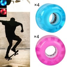 Skateboard Wheels 54x36mm 78a Round LED Light Up Longboard Wheels (Pack of 4)