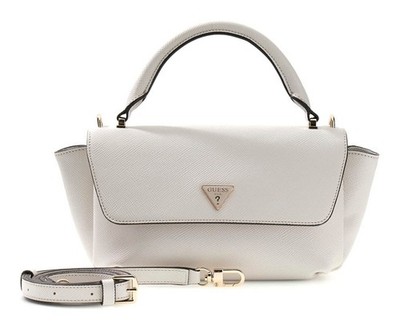 GUESS Gilda Top Handle Flap Handtasche Umhängetasche Tasche Cream White creme