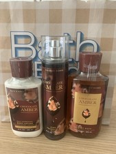 Bath Body Works Chocolate Amber Set Body Mist Lotion Wash New
