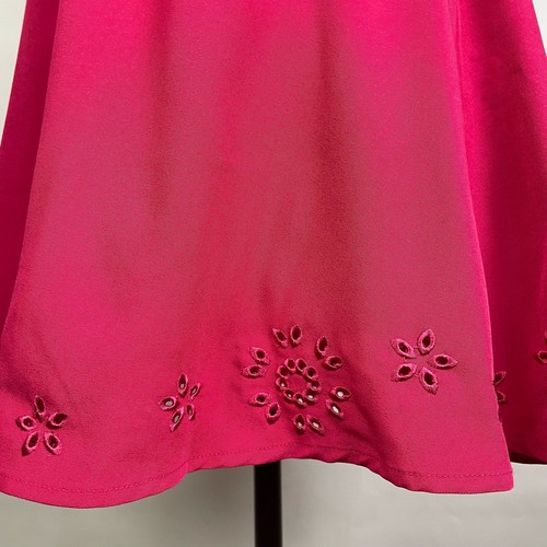 Yumi NWT Quin Eyelet 2/4 Stitch Fix Pink Sleeveless Short Fit & Flare Dress - Picture 4 of 8