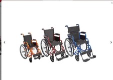 Ziggo Pediatric Wheelchair Lightweight Folding 12/14/16" Orange Red Blue