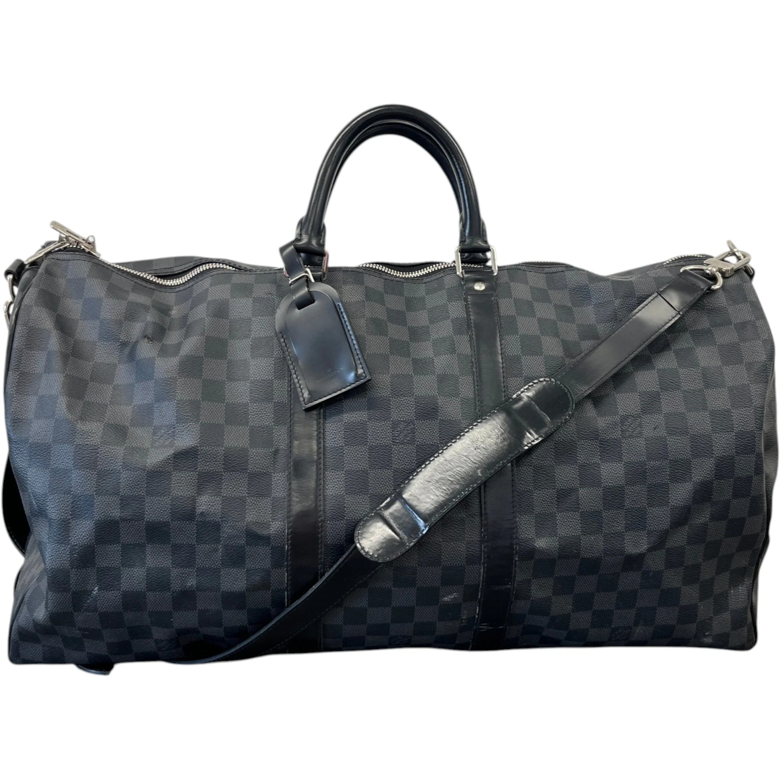 Louis Vuitton Men's Damier Graphite Keepall Bandoulière 55 Bag Black