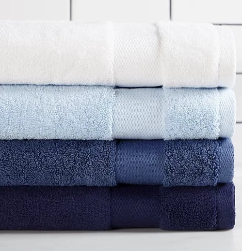 Sferra Bello ванна простыня большого размера полотенце Dk. Синий мягкий впитывающий хлопок 40x70 новый - Изображение 2 из 4