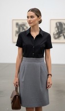 Theory size 10 shirt dress sheath Officecore boardroom Elle Woods office siren