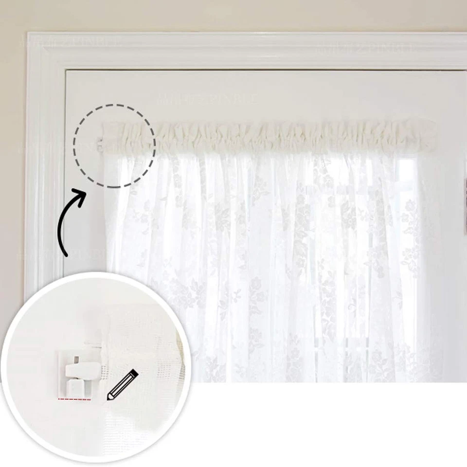 20pz Ganci Adesivi per Tende Tendine Ganci per Tende Senza Bucare Autoadesiva - Immagine 4 di 4