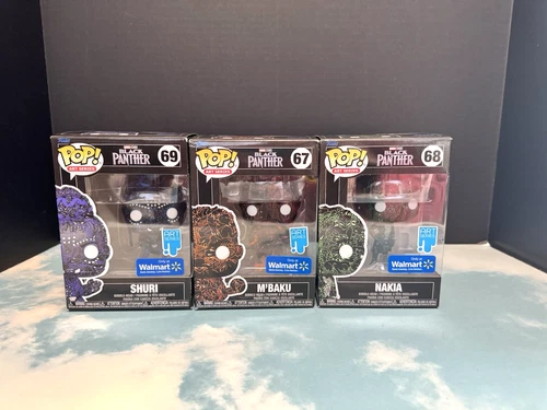 Funko Pop! Vinyl Art Series Black Panther #68 NAKIA Walmart M'BAKU #67 SHURI #69