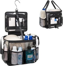 CUBETASTIC Mesh Shower Caddy Portable, Quick Dry Hanging Toiletry Bag Black