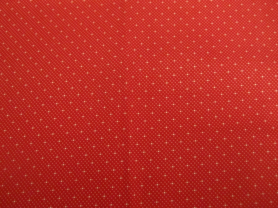 Cotton Fabric White Pin dots on Red Joan Kessler for Concord 30" x 44 - Image 2 of 4