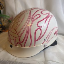 CASCO MUJER HARLEY DAVIDSON LLAMAS BLANCO Y ROSA TALLA M Usado