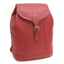 HERMES Isabelle Backpack Red Leather Purse T10D