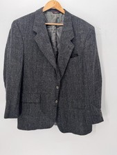 VTG Hart Schaffner Marx Men's Wool Tweed 2-Button Blazer Gray Herringbone 44R