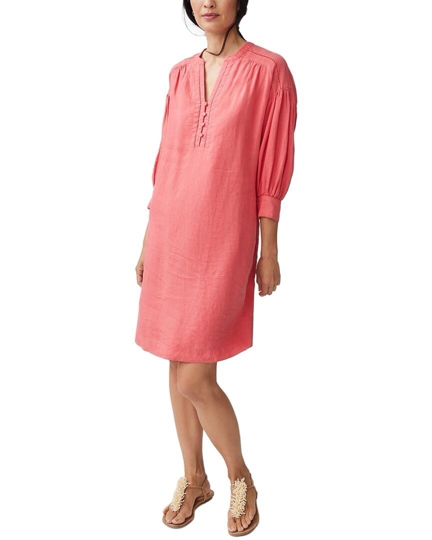 J. Mclaughlin Nylee 100 % Linen Dress XS 3/4 Sleeve Rose $218 | eBay