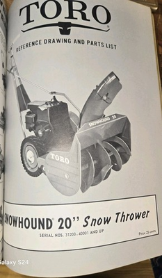 #ad TORO PARTS LIST MANUAL REFERENCE DRAWING 20” SNOW HOUND MODEL 31200 SEE PICS $14.99