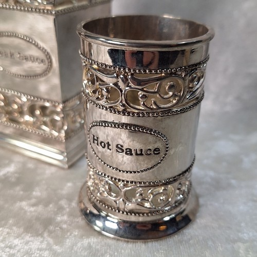 Neiman Marcus Godinger Condiment Holder Set Silverplate Ketchup Mustard Sauces - Bild 12 von 15
