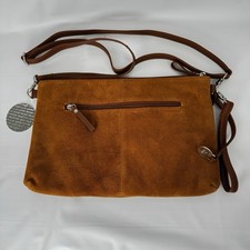 Borsa a tracolla Carpisa Cognac pelle scamosciata tracolla borsa marrone media western nuova con etichette