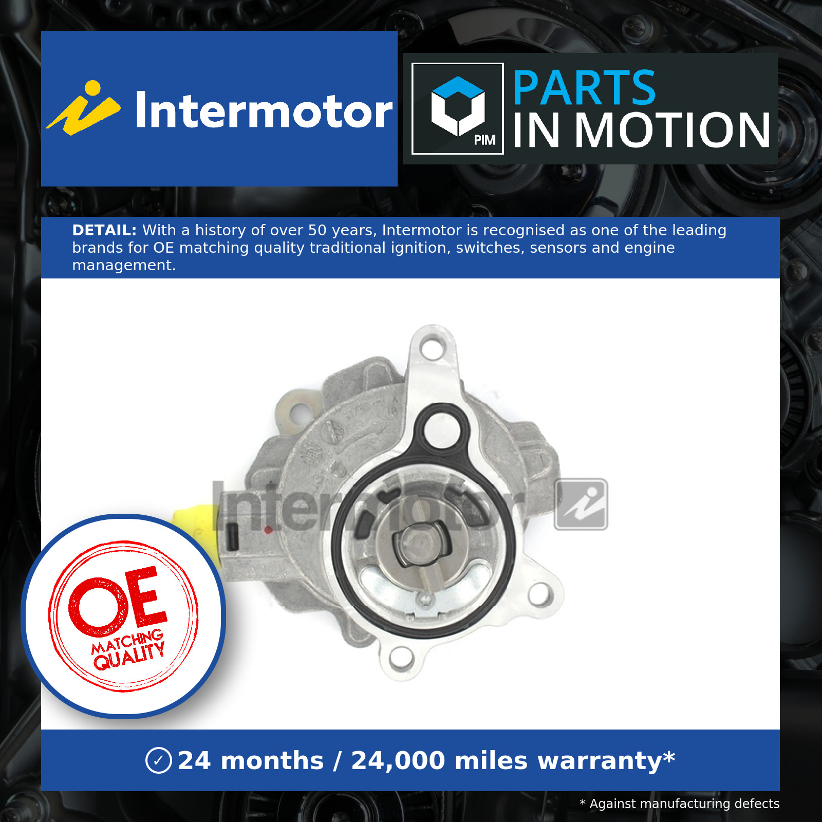 Vacuum Pump fits VOLVO V70 Mk3 2.0 10 to 14 B4204T7 Intermotor 31370519 31375678