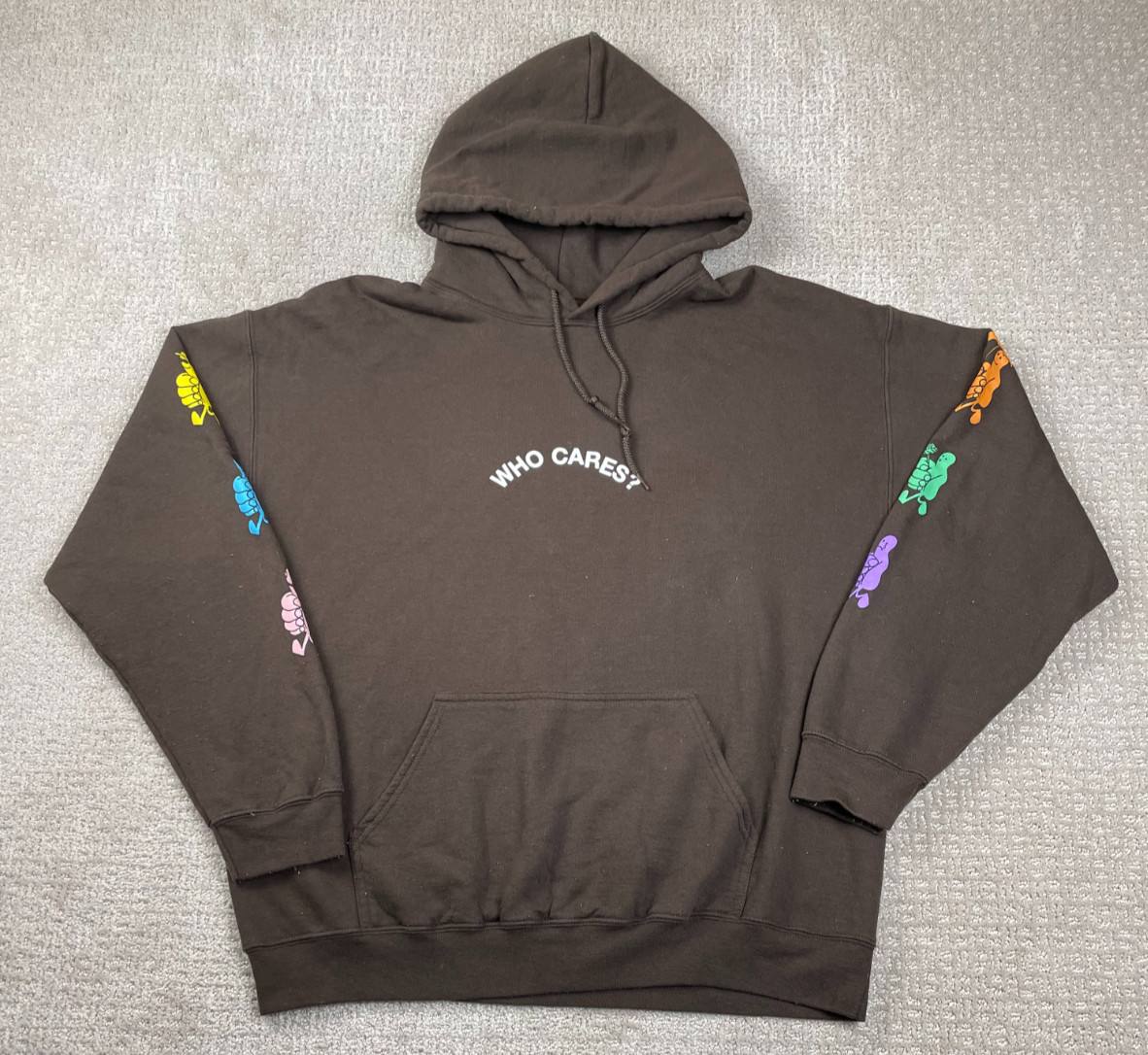 Rex Orange County Hoodie Size Large Who Cares Tour Merch Concert Pullover Brown