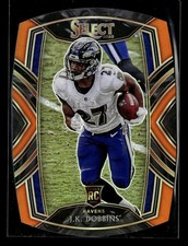2020 PANINI SELECT ORANGE PRIZM DIE CUT #252 J.K. DOBBINS CLUB RC RAVENS