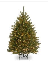 National Tree Company Pre-Lit 'Feel Real' Artificial Full 4ft 6in, Green