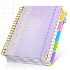 Hardcover Spiral Notebook Journal with Removable PVC Dividers - 8'' x 10'' La...