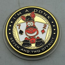 I'm A Donk Gold Chip Coin Texas Hold'em Poker Seven and Two Offsuit Lucky Medal