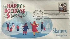 BDAOCITW KSC Cachets 3117 Happy Holidays Ice Skaters North Pole Alaska 