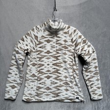 Eddie Bauer Fleece Sweatshirt Womens S Aztec White 1/4 Zip Mock Neck Pullover