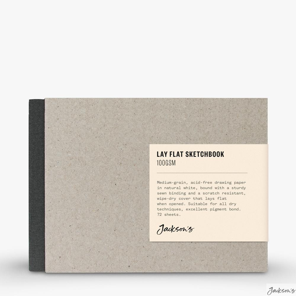 Jackson's : Lay-Flat Hard Cover Sketchbook : 100gsm : 72 Sheets : 15x12cm (Ap...
