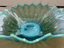 Handcrafted Blue Glass Decorative Bowl
