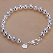 modernes luxuriöses Armband für Damen Mädchen 925 Sterlingsilber Kugelform