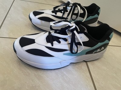 Fila V94M Men s Shoes Size 13 White Black Teal Chunky Retro Sneakers