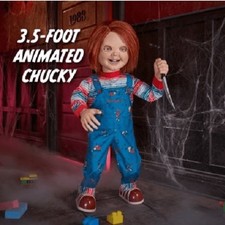 3.5' Animated Chucky Halloween Prop Animatronic Inside Outside Party Decoration