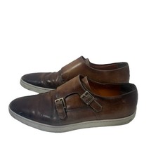 Santoni Scarpe Uomo Fremont Double Monk Eleganti Sneaker Marrone Taglia 10 D