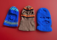 3 Vtg Winter Ski Mask 2 And 3 Hole Robber Knit Full Face Balaclava 70s 80s