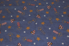 VIP Quality Cotton Fabric  Patriotic Theme  Red White Blue  2/3 yd x 44"