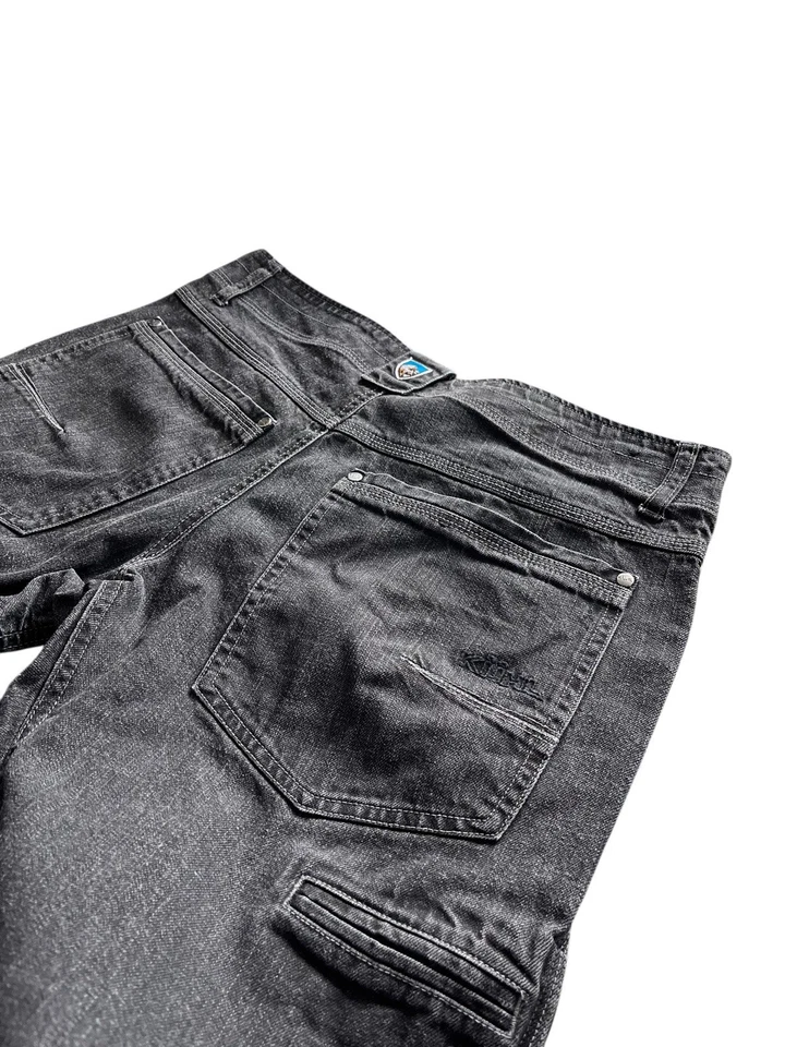 Pantalones de mezclilla KUHL Riot para hombre 32X30 negros vintage teñido de pátina ropa de trabajo informal Foto 3 de 4