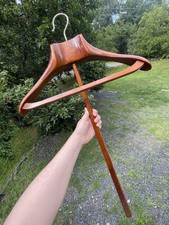 RARE Mid-Century Modern Italian Dovetail Wooden Hanger w/ POLE Fratelli Reguitti