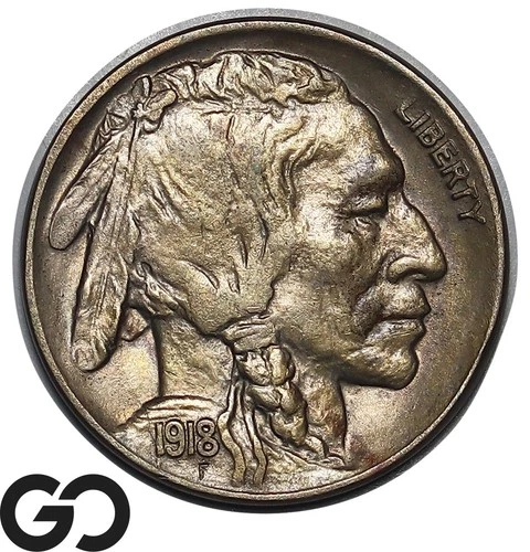 1918-D Buffalo Nickel, Solid Gem BU++, Tough This Nice Better Date!