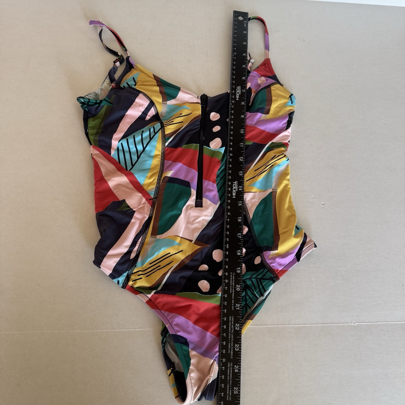 Body Glove One Piece Swimsuit Zipper Adjustable Straps Colorful Women’s Medium